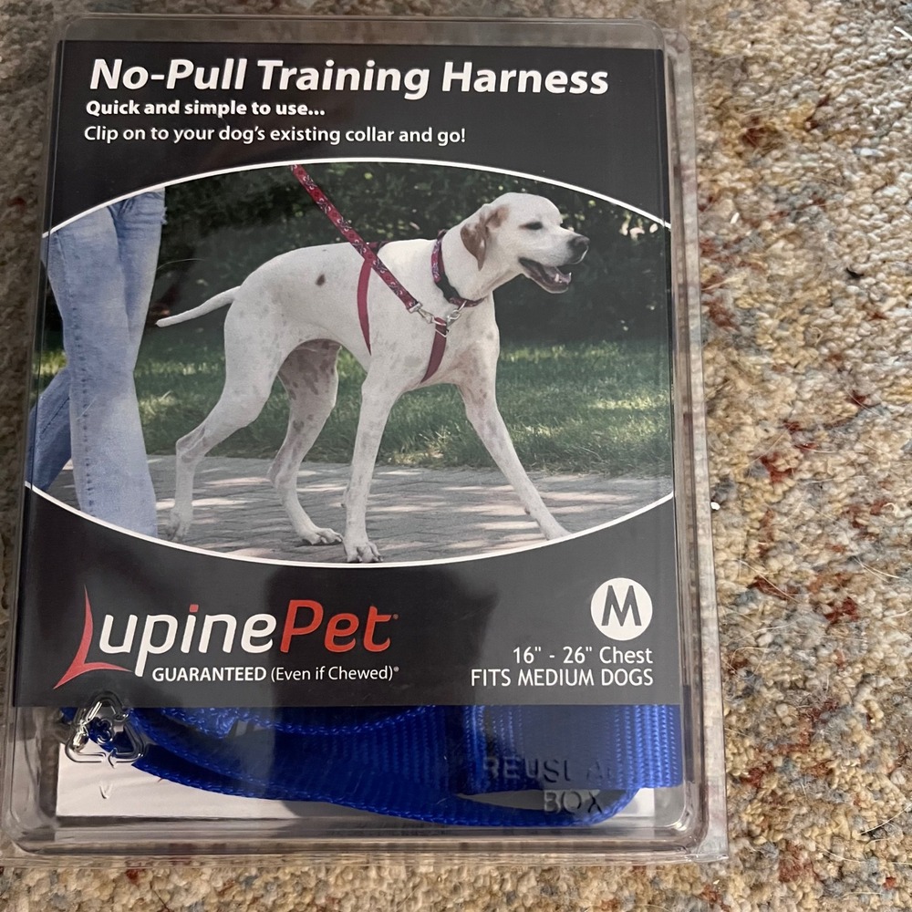 LupinePet No-Pull Training Harness Royal Blue Med. 16-26 Inch Chest Dog Tool NIB